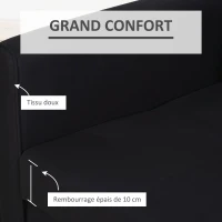 HOMCOM Canapé-lit 2 places convertible 2 en 1 avec 2 coussins et coffre de rangement intégré 152 x 101 x 81 cm gris foncé(m-6)