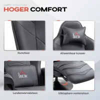 HOMCOM Loungestoelen Binnen Met Massagefunctie, Kantelbare Rugleuning, met Voetensteun, Zwart(m-6)