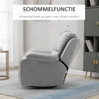 HOMCOM relaxfauteuil, verstelbare rugleuning, draaibaar, tuimelfunctie, met voetsteun, staal, grijs, 93 x 100 x 98 Hcm(m-5)