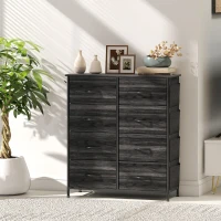 HOMCOM Chest of Eight Fabric Drawers - Black(m-9)