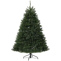 HOMCOM Albero di Natale Artificiale da 195 cm con 1838 Rami con Base in Acciaio per Interni, Verde(m-10)