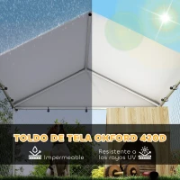 PawHut Perrera de Acero Galvanizado con Toldo Resistente y Estación de Alimentación para Perros 200x200x154 cm Plata(m-8)