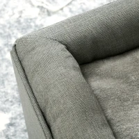 PawHut Casetta per Gatti a 2 Livelli con Cuscino in Peluche, in Legno, Poliestere e Plastica, 36.5x36.5x33 cm, Verde(m-8)