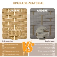 HOMCOM 8-częściowy parawan, składana osłona prywatności, ścianka działowa do salonu, sypialni, biura domowego, naturalne(m-4)