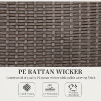 Outsunny Folding Rattan Garden Dining Chair with 5-level Reclining High Back, Wood Armrests for Outdoor, Patio - Brown(m-6)