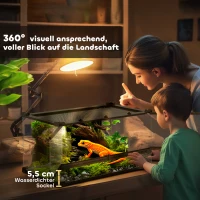 PawHut Glas-Terrarium für Reptilien, erhöhter & wasserdichter Boden, Knopfschloss(m-6)