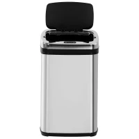 HOMCOM Sensor Mülleimer 30L Edelstahl Automatischer Mülleimer mit Bewegungssensor, Abfalleimer Müllbehälter Abfallbehälter für Büro, Schlafzimmer, Küchen Silber(m-1)