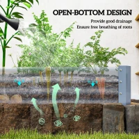 Outsunny 240 x 120cm Galvanised Steel Open Planter - Silver(m-6)