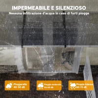 Outsunny Tettoia in Policarbonato e Alluminio per Balconi, Finestre e Porte, 303x96x27 cm, Nero e Trasparente(m-5)