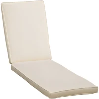 Outsunny Cuscino per Lettino Prendisole con Rivestimento Poliestere Sfoderabile, 188x53x8cm, Bianco Crema(m-1)