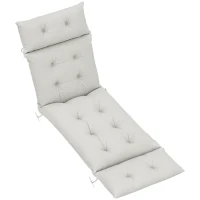 Outsunny Sun Lounger Cushions Only, 190x56x10cm Garden Lounge Chair Cushions, UPF20+ 220gsm Fabric, Thick Sunbed Replacement Pads with 6 Ties, Light Grey(m-10)