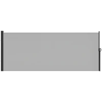 Outsunny Retractable Side Awning, Garden Privacy Screen Divider, Full Cassette Wind Breaker for Hot Tub, Balcony, Terrace, Pool, 300 x 180 cm, Light Grey(m-10)
