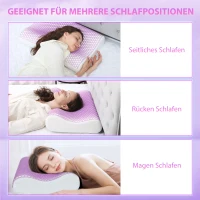 HOMCOM Memory Schaum Kissen Kopfkissen, Nackenstützkissen mit abnehmbarem Bezug, 2 Höhe  Ergonomische, 2S schnell reagierend(m-7)