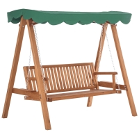 Outsunny Balancelle Jardin 3 Places Bois Pin Vert