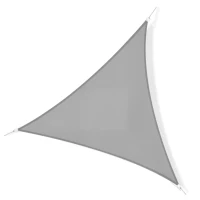 Outsunny Voile d'ombrage Triangulaire Grande Taille 6 x 6 x 6 m Polyester imperméabilisé Haute densité 160 g/m² Gris Clair(m-1)