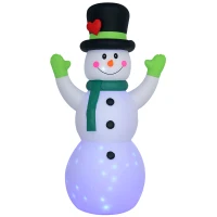 Outsunny 10ft Inflatable Snowman Christmas Decoration, with Accessories(m-10)