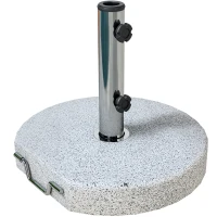 Outsunny Sonnenschirmständer aus Granit 25,5kg Schirmständer, Rund Schirmhalter für Sonnenschirm 32/38/48mm(m-10)
