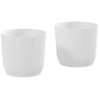 Outsunny Set of Two Ф22cm Planters - White(m-1)