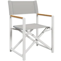 Outsunny Chaise de camping chaise de jardin pliable tissu respirant pour jardin, pêche, plage, pique-nique gris(m-11)