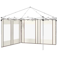 Outsunny Lot de 2 panneaux latéraux pour gazebo avec portes et fenêtres zippées, pour gazebo pop-up de 3x3m ou 3x6m(m-11)