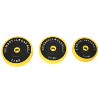 HOMCOM 25 kg Hantel & Langhantel,Einstellbare ergonomische 3-in-1 Hantelset,12 × Platten,2 × Kurze Stöcke,1 × Langer Stock,Gelb+Schwarz(m-11)