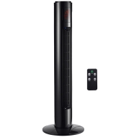 HOMCOM Ventilateur colonne silencieux 45 W 3 modes 3 vitesses télécommande oscillant 70° minuterie et affichage LED 96 cm noir