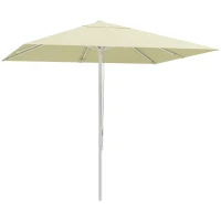 Outsunny Parasol de jardin extérieur carré 2,48 x 2,48 x 2,50 m, 2 hauteurs réglables, toile haute densité 180 g/m², beige(m-11)