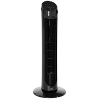 HOMCOM Tower Fan for Bedroom Cooling, 30 Inch Electric 70° Oscillating Fan with 3 Speed Settings, Standing Floor Fan for Home Office Indoor, Black(m-10)