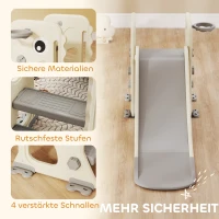 AIYAPLAY 3-in-1-Kinderrutsche mit Klettergerüst, Basketballkorb Ball, faltbare Indoor-Kleinkindrutsche für Kinder 2–5 Jahren(m-8)