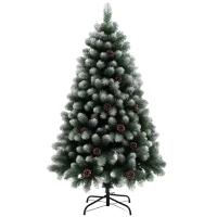 HOMCOM 5ft Snow-Dipped Artificial Pine Christmas Tree(m-10)