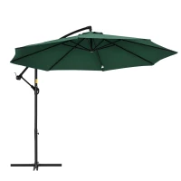 Outsunny Parasol déporté hexagonale 2,9 m inclinable avec manivelle et dispositif de rotation 360 ° protection UV acier vert(m-1)