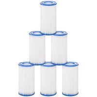Outsunny Lot de 6 filtres pour pompe de filtration épurateur à cartouches pour piscine et spa blanc(m-11)
