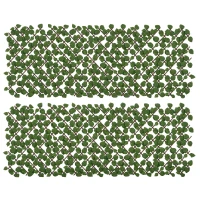 Outsunny 2 Seto Artificial Decorativo 2x1 m Cada Pieza Seto Artificial de Seda Extensible con Anti- UV Decoración Jardín Verde(m-10)