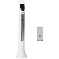 HOMCOM 36'' Freestanding Tower Fan, 3 Speed 3 Mode, 7.5h Timer, 70 Degree Oscillation, LED Panel, 5M Remote Controller, White(m-10)
