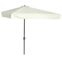 Outsunny Parasol para Pared 230x130x249 cm Sombrilla Rectangular con Manivela Protección UV Impermeable Crema(m-1)