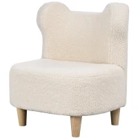 AIYAPLAY Poltrona per bambini, poltrona in peluche con orecchie d'orso, rivestimento in peluche, schiuma, beige(m-5)