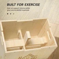 Box jump pliométrie 3 en 1 - Collaboration Aosom.fr x FFHandball - saut musculation fitness 61x51x76cm bois(m-6)