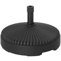 Outsunny Pied de parasol rond support parasol en HDPE remplissage eau sable pour terrasse piscine patio Ø 55 x 30 cm noir(m-11)
