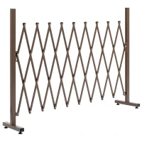 Outsunny Valla de Jardín Exterior de Aleación de Aluminio Puerta de Jardín Exterior Extensible 250x31x103,5 cm Café Oscuro(m-1)