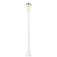 Outsunny Luminaire solaire extérieur lampe de jardin lampadaire classique LED en aluminium étanche ;uminosité réglable(m-10)