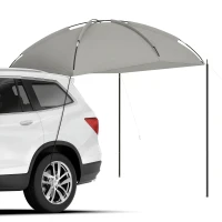 Outsunny Automarkise Markise Heckzelt, Sonnensegel, inklusive. Transporttasche, 290 x 278 x 260 cm, Hellgrau(m-10)