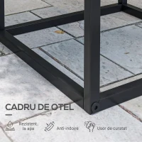 Outsunny Set de 2 Suporturi din Metal pentru Plante Raft de Expunere a Florilor Stivuibil pentru Utilizare in Interior sau in Aer Liber(m-5)