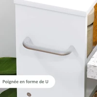 HOMCOM Chariot de rangement à 4 niveaux, desserte à roulettes avec poignées, desserte étroite, 45 x 15 x 91 cm, blanc(m-6)
