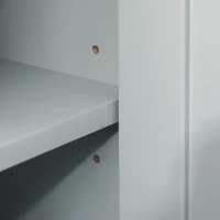 Kleankin Armário compacto para sob a pia com 2 portas e prateleira interna ajustável Gabinete auxiliar para banheiro 60x30x60 cm Cinza(m-10)