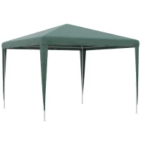 Outsunny Carpa Desmontable 3x3 m Cenador Pabellón de Jardín con 4 Orificios de Drenaje y Marco de Acero para Terraza Patio Verde(m-1)