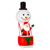 HOMCOM 8ft Christmas Inflatable Decoration with Santa Claus on Snowman Hot Air Balloon, Blow Up Xmas Decor for Outdoor Indoor with LED Lights(m-10)