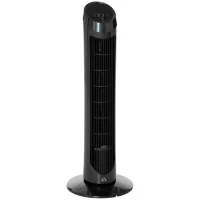 HOMCOM Tower Fan for Bedroom Cooling, 30 Inch Electric 70° Oscillating Fan with 3 Speed Settings, Standing Floor Fan for Home Office Indoor, Black(m-1)