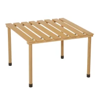 Outsunny Table basse de jardin pliable table de camping Plateau à Lattes dim. 58L x 58l x 40H cm Sac Transport Inclus Bois Sapin pré-huilé montage rapide(m-1)