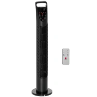 HOMCOM Ventilatore a Colonna con Telecomando fino a 5m, Oscillante 70° con 3 Modalità e 3 Velocità, Timer 7.5h, 40W Nero, Ф18x78.5cm(m-1)