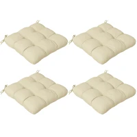 Outsunny 4-Piece Seat Cushion Pillows Replacement, Patio Chair Cushions Set with Ties for Indoor Outdoor, Beige(m-1)